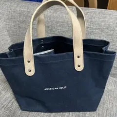 AMERICAN HOLIC ネイビー ハンドトートバッグ