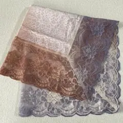 新品　未使用　花柄　レース　ハンカチ グラデーションカラー　ゆふいん　ひざ掛け