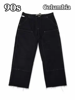 【希少】90s Columbia 黒　ワークパンツ ダブルニー　古着 希少】90s Columbia 黒 ワークパンツ ダブルニー 古着 - メルカリ