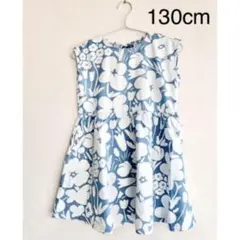 日本未発売★marimekko uniqlo 花柄ワンピース　シャンブレー　水色のサムネイル