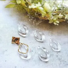 【P-7】ドロップ　アクリルパーツ　クリア　4個