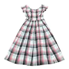 訳あり　ラルフローレン　チェック柄半袖　コットンワンピース★★