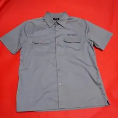 STUSSY 半袖 シャツ gray バックプリント 大のサムネイル