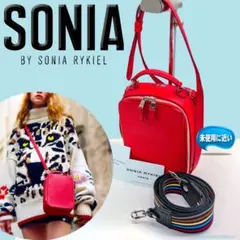 【未使用に近い】SONIA RYKIEL パヴェ 2WAY ショルダーバッグ 赤のサムネイル