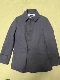 SHIPS 100%ウール グレー ピーコート