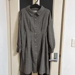 Bye Bye チェック柄長袖ワンピース