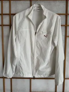 PUMA ホワイト　ウインドブレーカー　Mサイズ