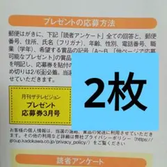 月刊ザテレビジョン 3月号 応募券 山中柔太朗 長谷川慎 豊嶋花