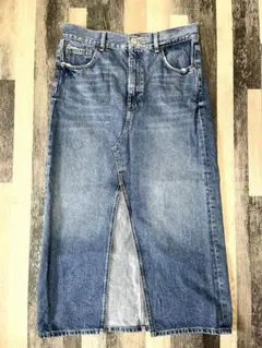 ZARA デニムロングスカート スリット入り