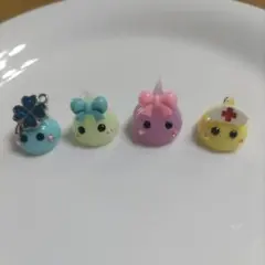 ほっぺちゃん（レアです）サン宝石 カラフルキャラクター型チャーム4個セット