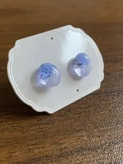 ガラスのお花　スタッド　ピアス　ステンレス金具　紫陽花色