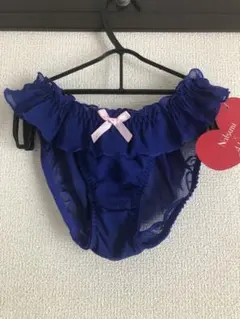 アブソール　ショーツ　新品　ブルー　M フリル　シフォンのサムネイル