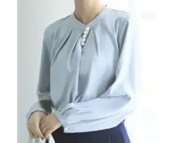 ルイルエブティック　アシンメトリーパールタックブラウス