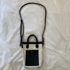 YAHKI ショルダーバッグ ホワイト/ブラック