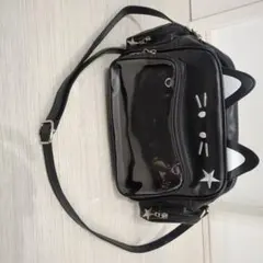 黒い猫の痛バッグです。 「推し」をアピールするためのバッグにも使えます。