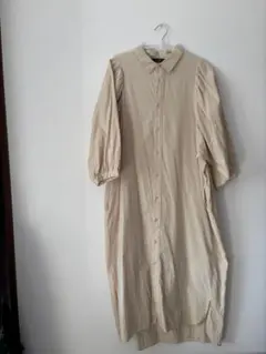 w closet ベージュ シャツワンピース