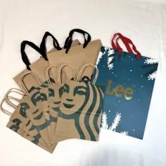 Lee スターバックス ショップ袋 クリスマス限定デザイン 10枚セットのサムネイル