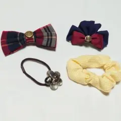 ヘアーアクセサリー まとめ売り クリップ バレッタ ヘアゴム シュシュ 計4点