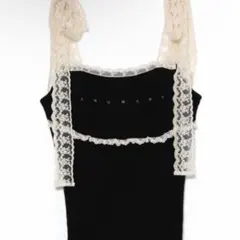 andmary Lil lace knit tops black - メルカリ