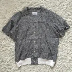 美品⭐︎レインメーカー　半袖シャツ　総柄　リブ付き　48 オープンカラーのサムネイル