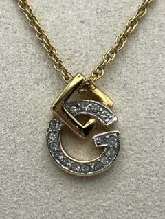 美品✨ジバンシィGロゴラインストーン_サークルゴールドネックレス_659 