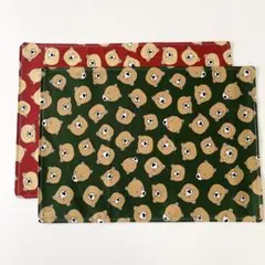 くまさん柄ハンドメイドランチョンマット2枚