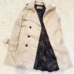 ロイヤルパーティ　トレンチコート　ベージュ　薄手　裏地総柄　サイズ36 S