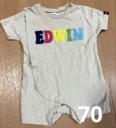 【美品】EDWIN カラフルロゴロンパース70 ベビー服70