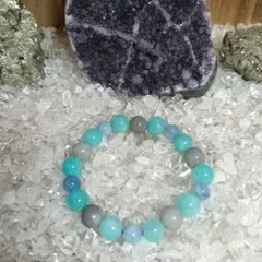 爽やかブルー系　天然石ブレスレット