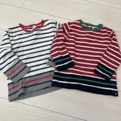 プチバトー　ボーダー　カットソー　長袖　2枚セット 24m/86cm
