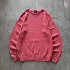 古着 旧タグ UNIQLO コットンニット 色落ちフェード サーモンピンク M