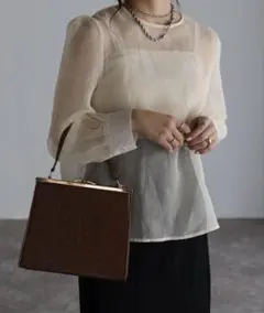 【新品】sakishimatokyoシアーブラウス / シアーパフトップスのサムネイル