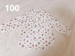 【最終値下げ】petit main 花柄 長袖ブラウス 100