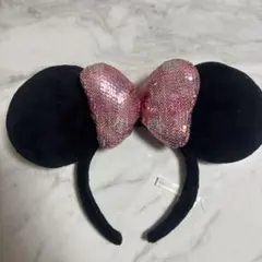 ミニーマウス風カチューシャ（黒・ピンク）