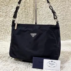 希少【極美品】プラダ アクセサリーポーチ トライアングルロゴ ナイロン ブラック