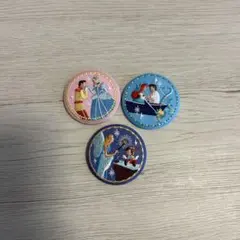 ディズニープリンセス刺繍ピンバッジ3点セット