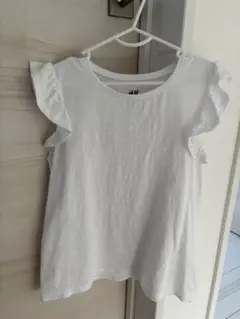 H&M フリルスリーブ Tシャツ ホワイトのサムネイル