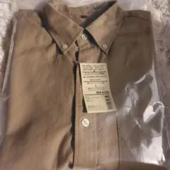 MUJI シャツオックスボタンダウン Lサイズ新品未使用タグ付きライトベージュ