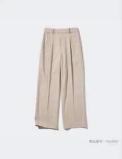 ユニクロ タックワイドパンツ ベージュ