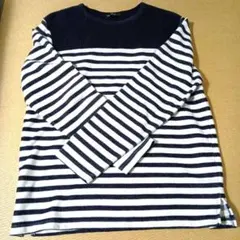 ストライプ長袖薄トレーナー　メンズ Lサイズ