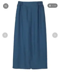 ダークブルー ロングスカート フリーサイズ