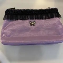 アナスイ　ANNA SUI レース　化粧ポーチ　黒×紫　新品