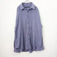 RAGEBLUE レイジブルー とろみシャツ 長袖 L くすみブルー パープル