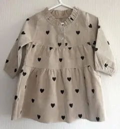 SHEIN ベビー ワンピース ハート柄 コーデュロイ 74cm