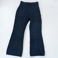 フレームワーク ファーヤーンセミフレアパンツ 36サイズ グレー ウール 灰色
