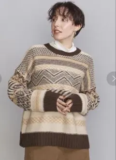 ビューティーアンドユース　ジャガードニット