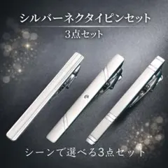 シルバー ネクタイピン 3点セット