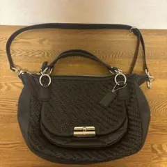 【美品】COACH ブラック レザーショルダーバック