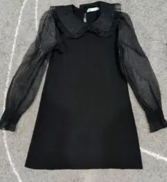 ZARA　ザラ　襟袖シースルーワンピース