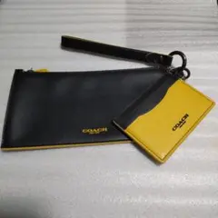 COACHコーチ☆カードケース ストラップ ポーチ/カラーブロックのサムネイル